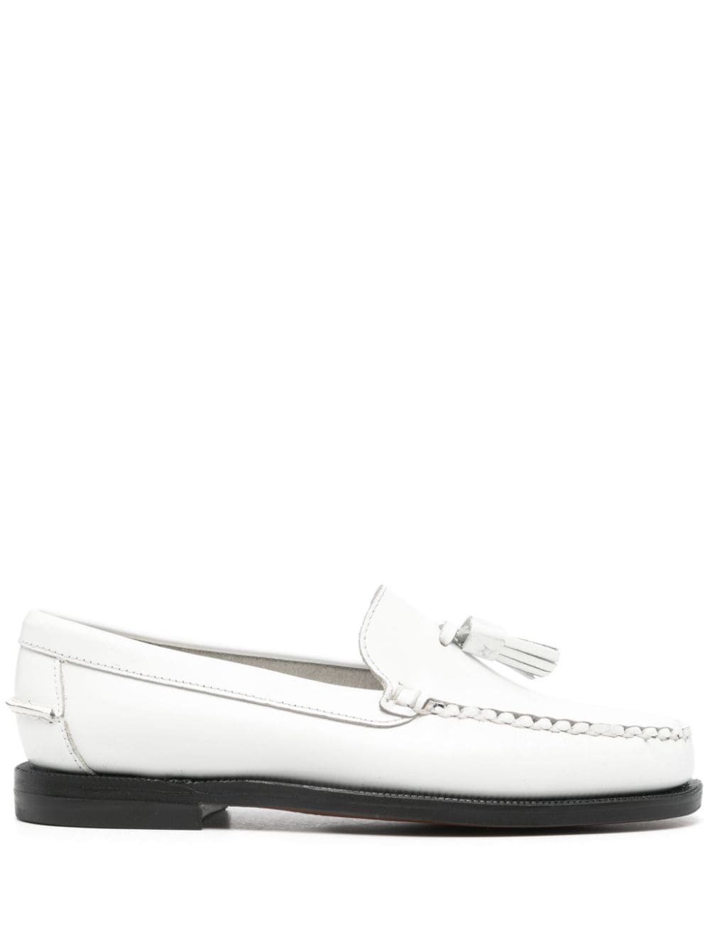 Sebago Stacked-heel Leather Loafers In White