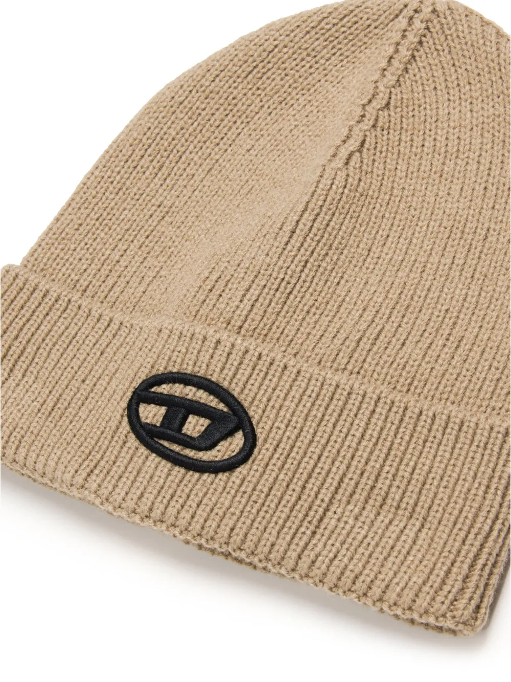 Diesel Kids Ribgebreide muts Beige