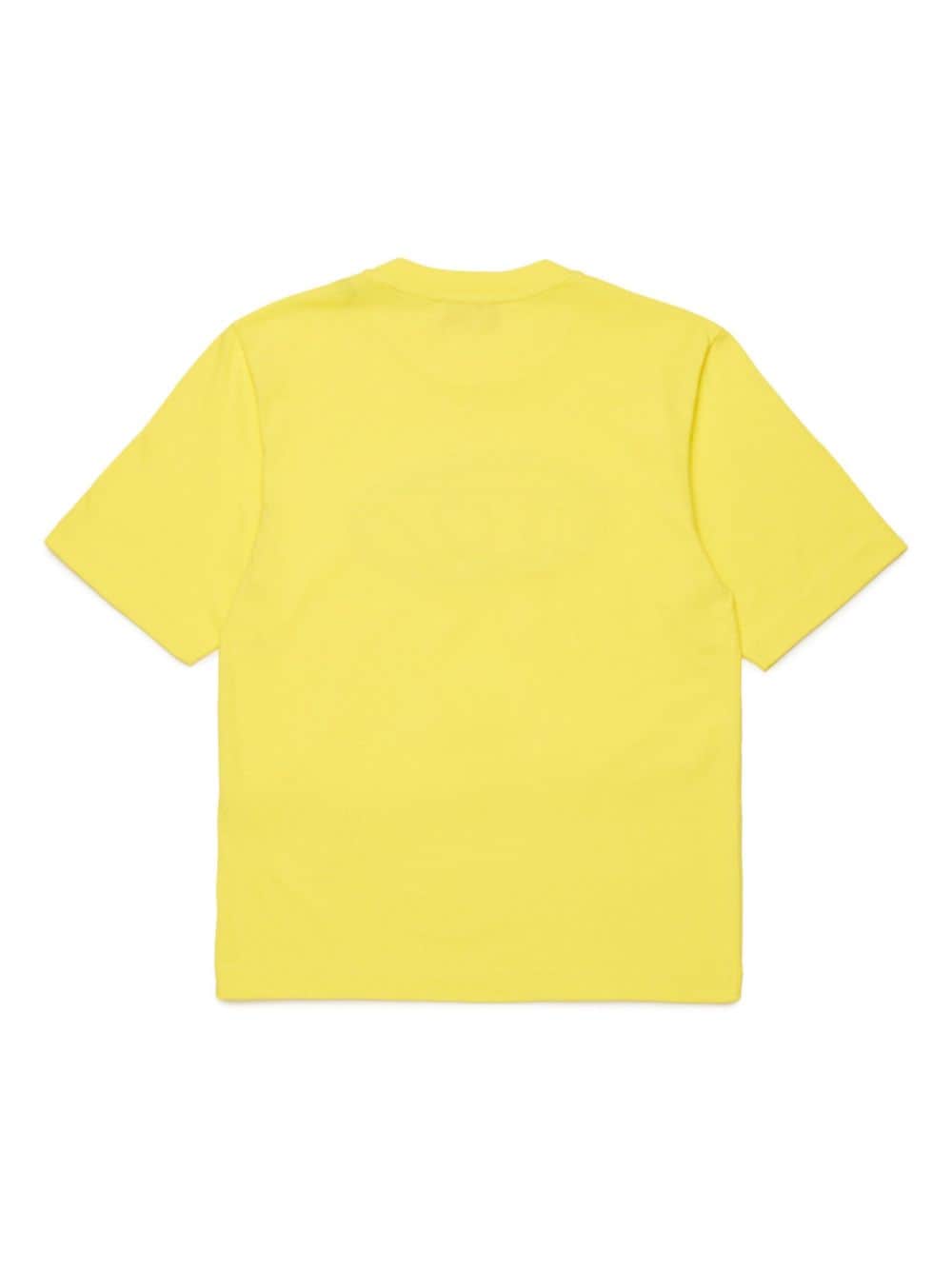 Diesel Kids Oval D logo-print cotton T-shirt - Geel