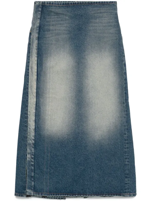 【関税＆送料込み】ChloAC Denim Midi Skirt High-rise Denim Midi Skirt For Women | Factory