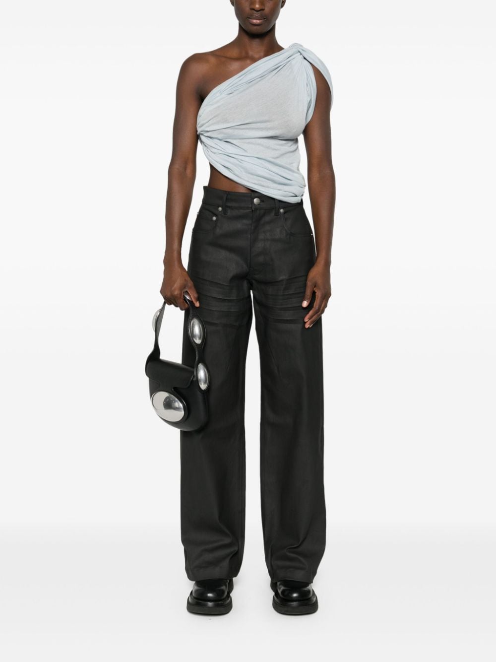 Shop Rick Owens Twist T-shirt In Blue