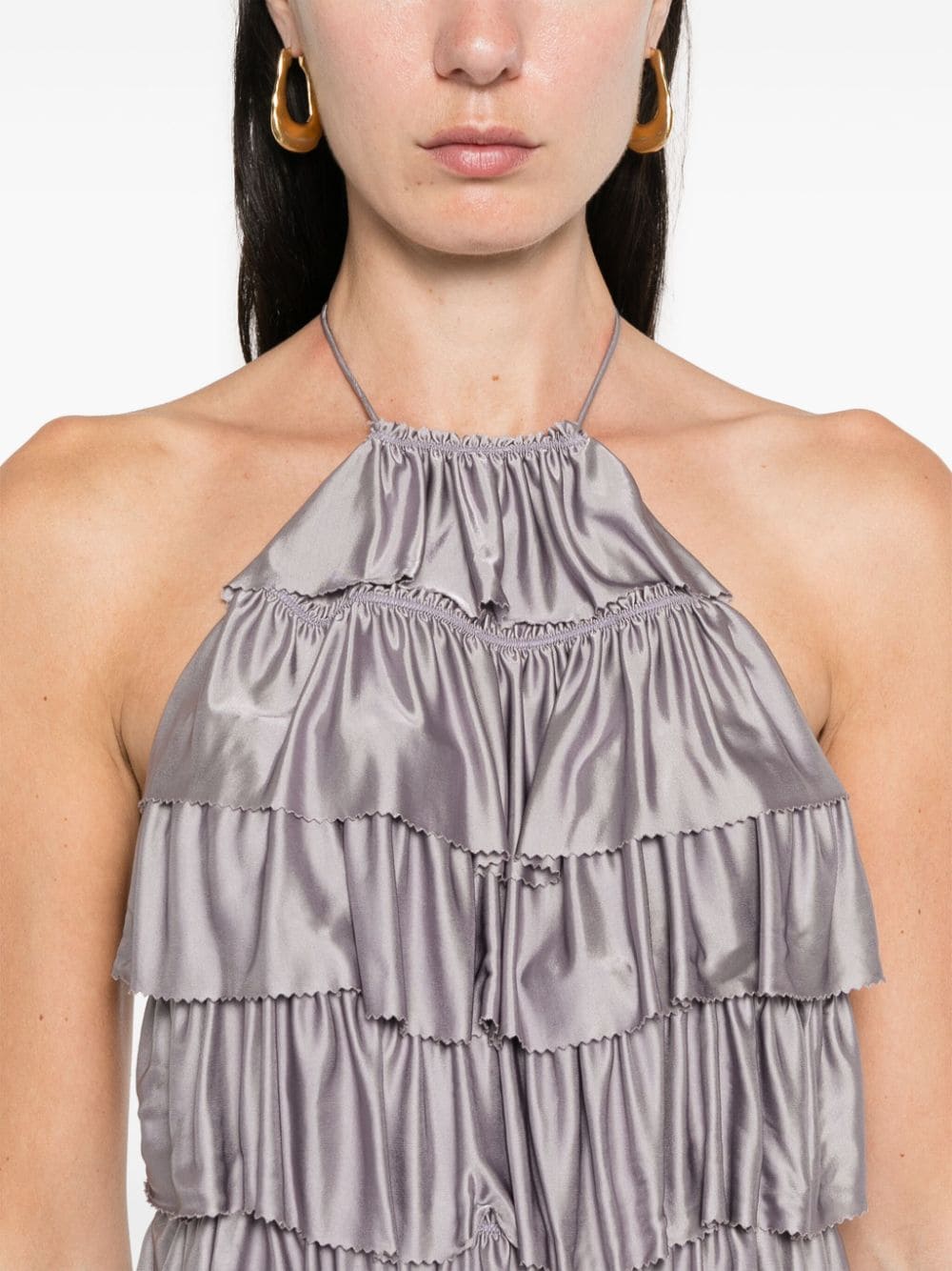 Shop Tom Ford Ruffled Mini Dress In Purple