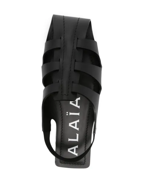 Alaïa caged-design flat sandals AA3S105CK247 - 3