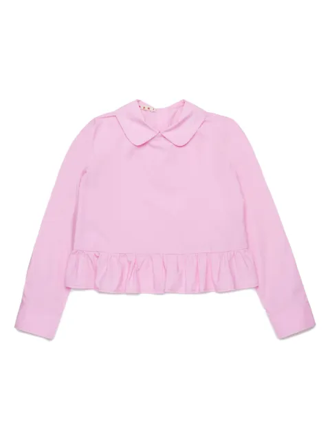 Marni Kids قميص قطن بياقة شعار الماركة
