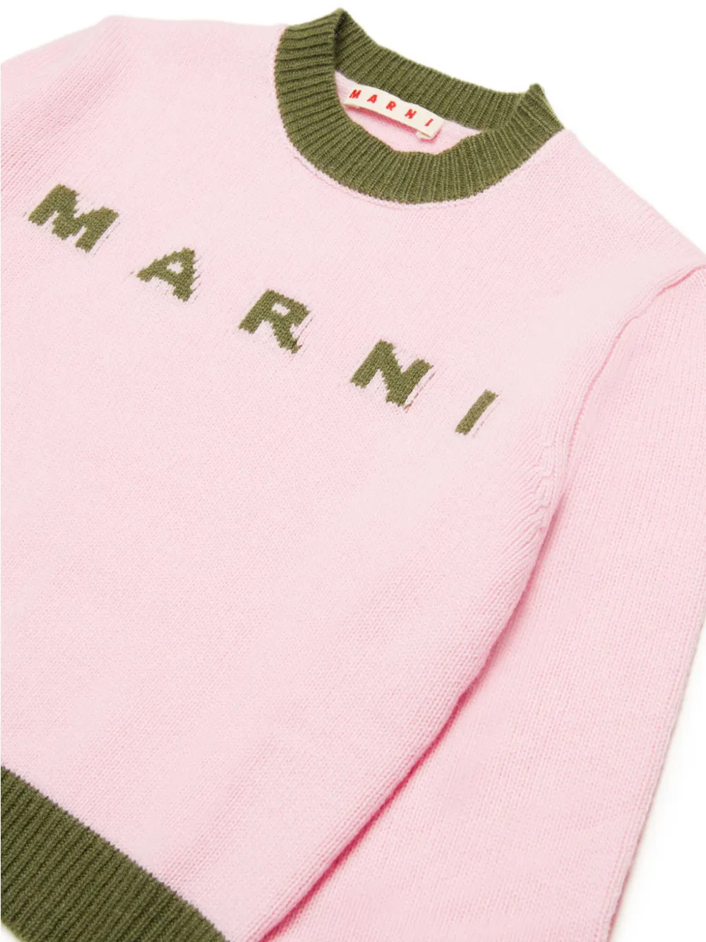 Marni Kids Intarsia trui met ronde hals Roze