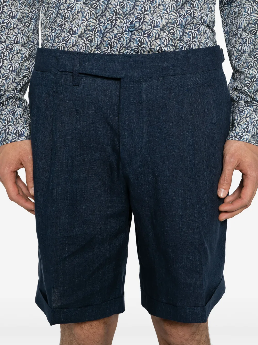 Shop Briglia 1949 Amalfis Linen Shorts In Blue