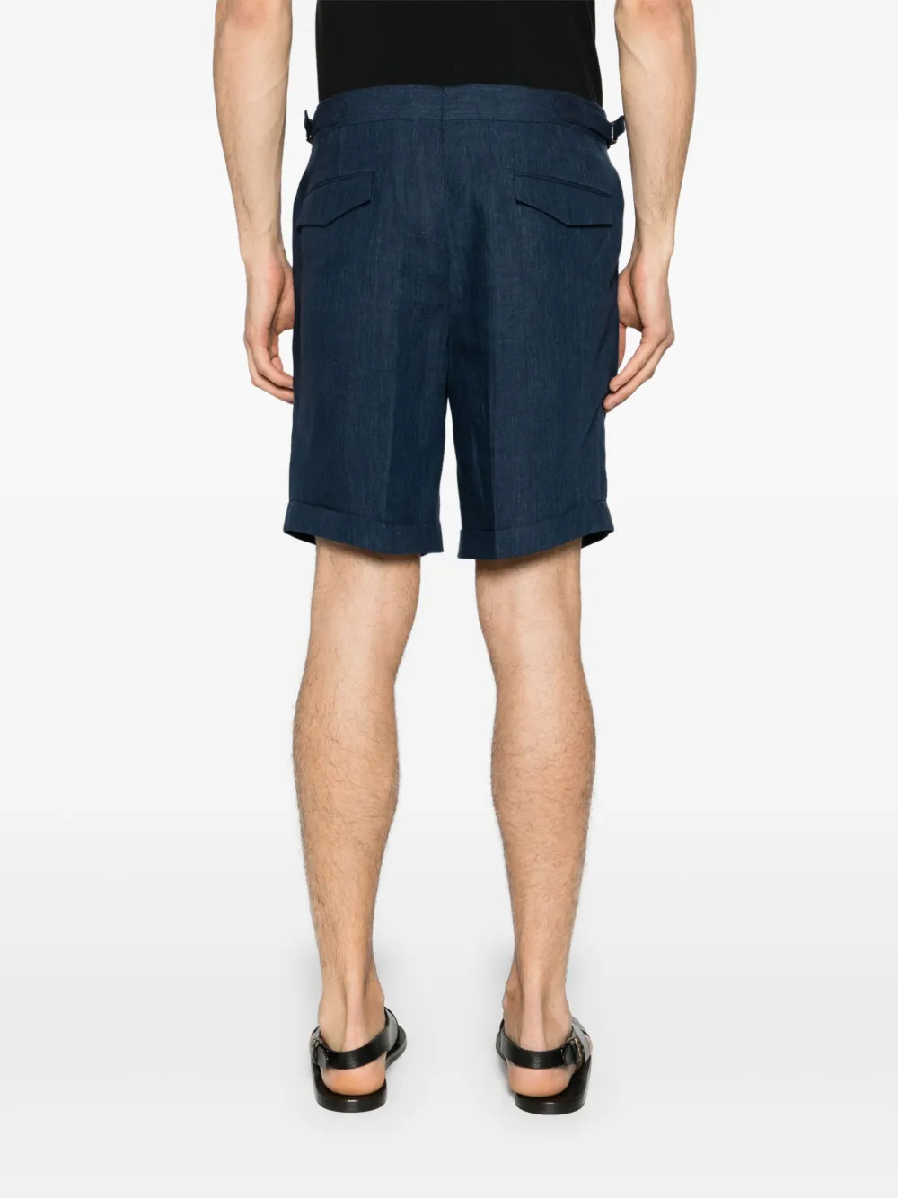 Shop Briglia 1949 Amalfis Linen Shorts In Blue