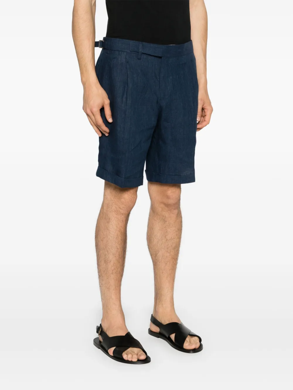 Shop Briglia 1949 Amalfis Linen Shorts In Blue