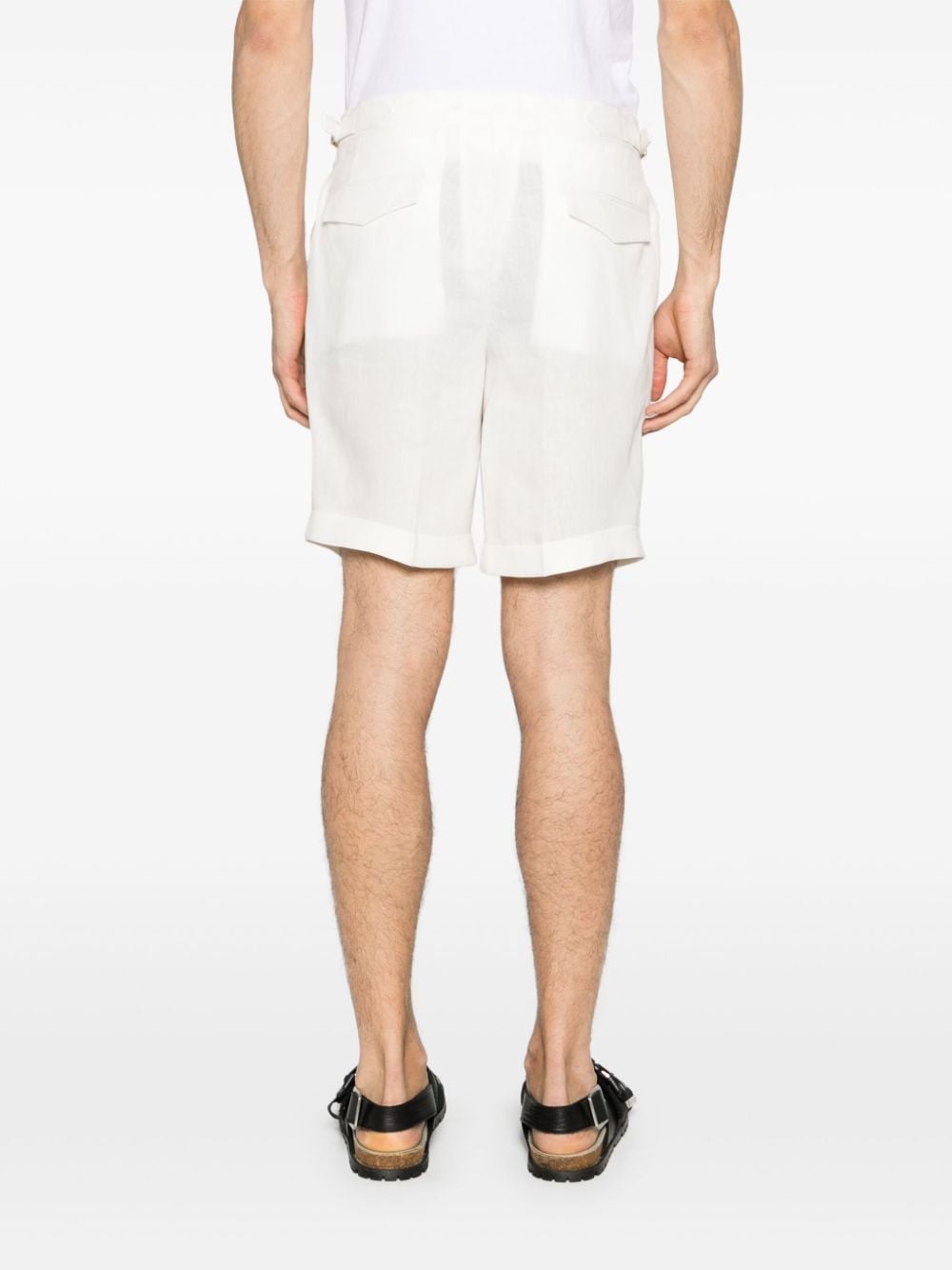 Shop Briglia 1949 Linen Tailored Shorts In White