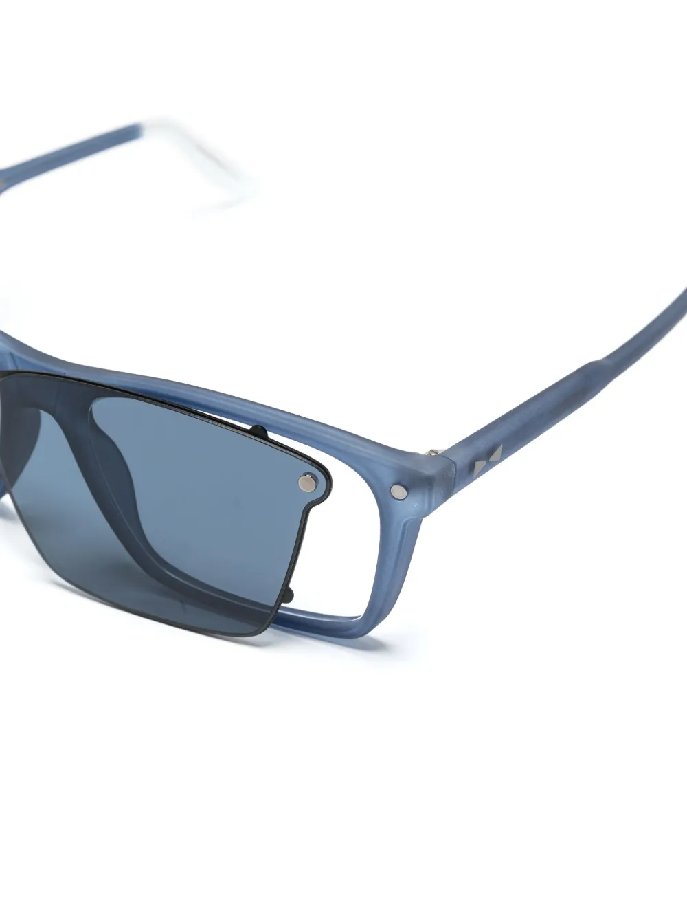 Snob Max Rectangle-frame Clip-on Glasses In Blue