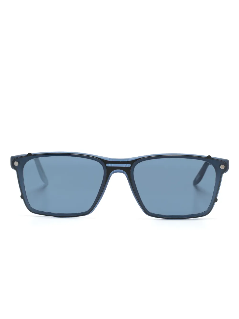 Snob Max Rectangle-frame Clip-on Glasses In Blue