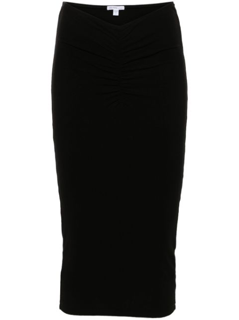 James Perse ruched jersey midi skirt