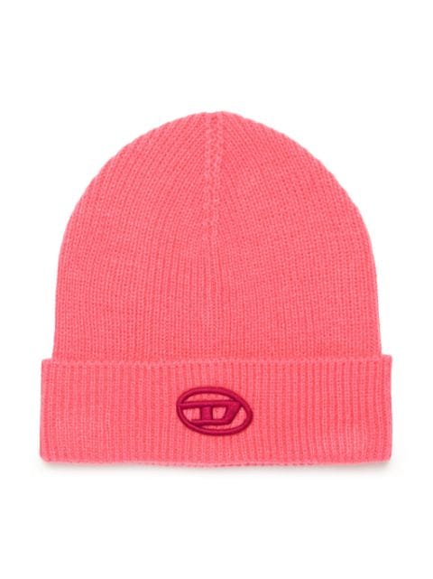 Diesel Kids logo-embroidered ribbed-knit beanie 