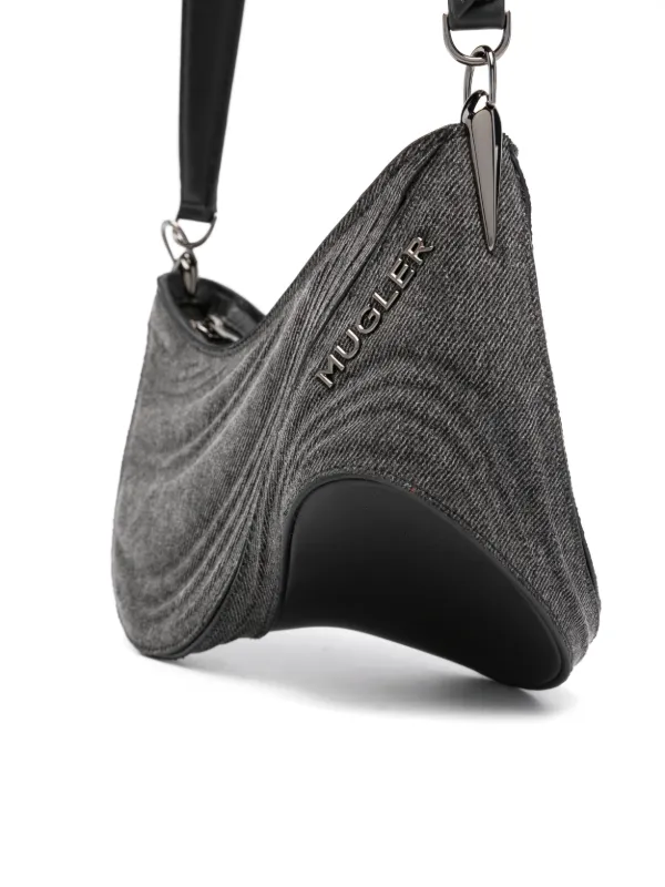 Mugler Small Curve 01 Shoulder Bag | Black | FARFETCH AZ