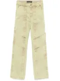 Y/Project panelled straight jeans - Green