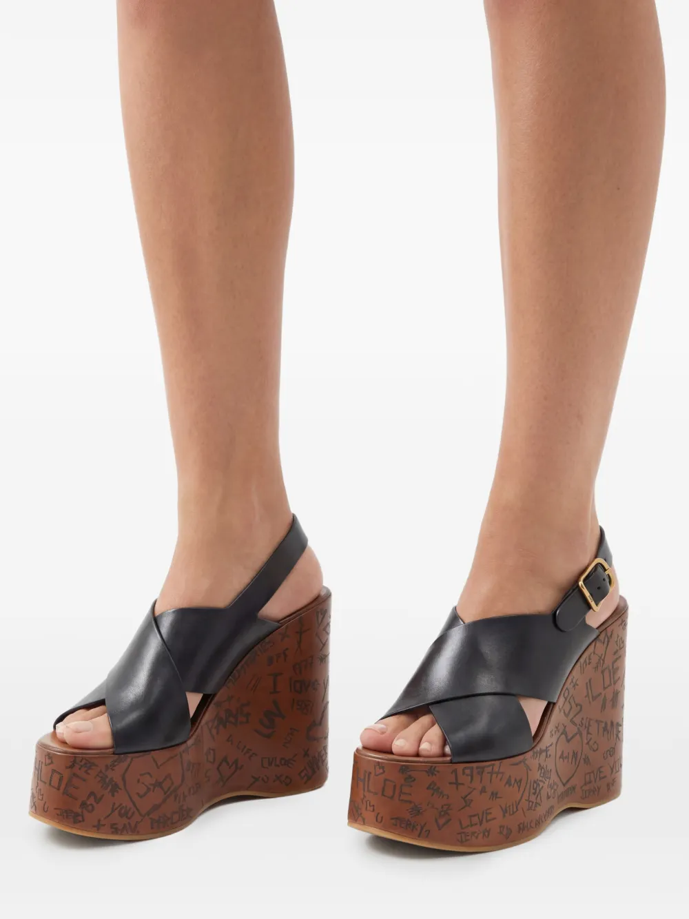 Chloé Maxime 130 mm sandalen met sleehak Zwart