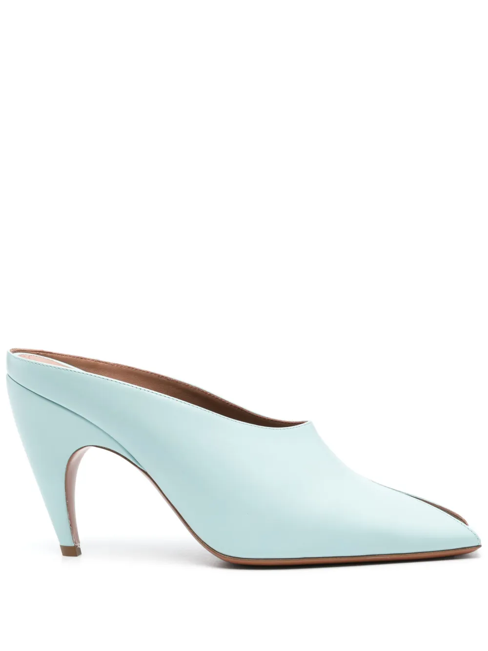 Alaïa 95mm open-toe Leather Mules | Blue | FARFETCH RO