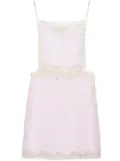 Prada lace-trimmed linen minidress - Pink