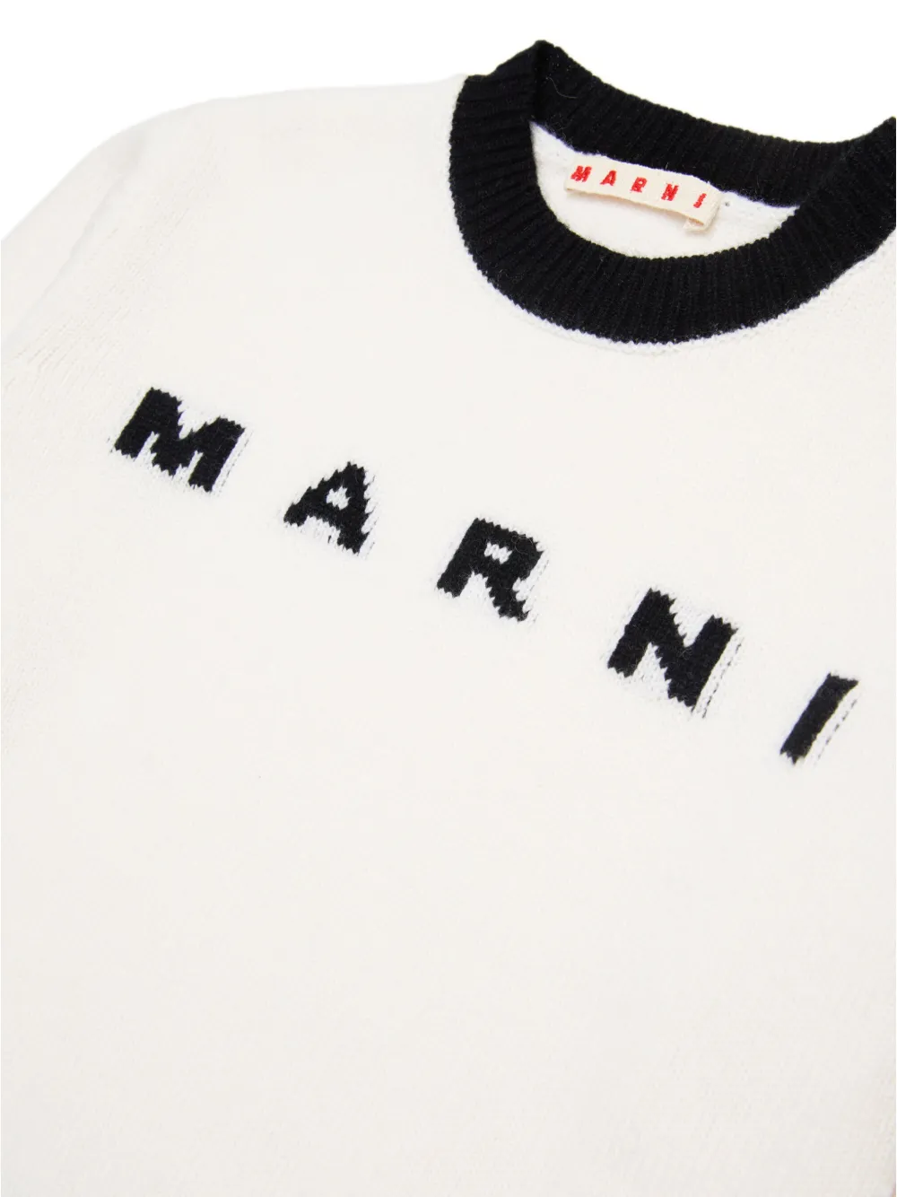 Marni Kids Intarsia trui met ronde hals Wit