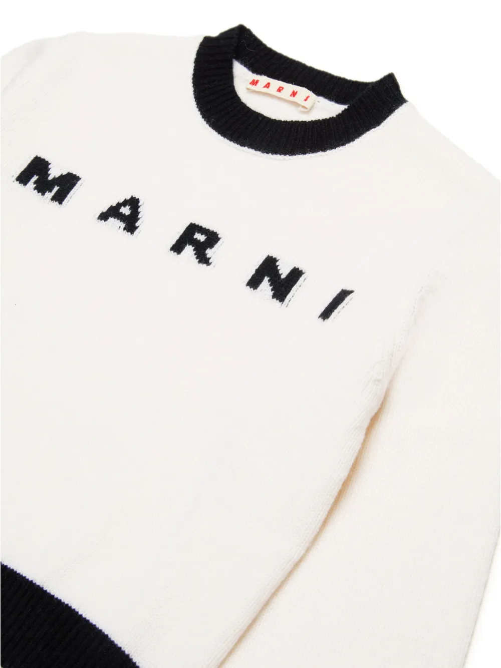 Marni Kids Intarsia trui met ronde hals Wit