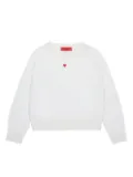 MAX&Co. Kids heart-motif wool sweatshirt - White