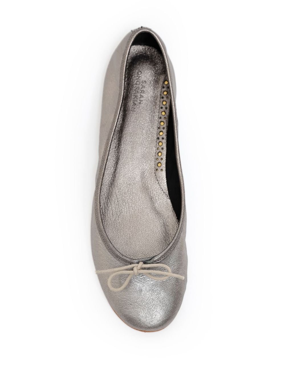 Shop Sarah Chofakian Sarita Grained-leather Ballerina Shoes In Nude