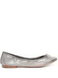 Sarah Chofakian Sarita grained-leather ballerina shoes - Neutrals