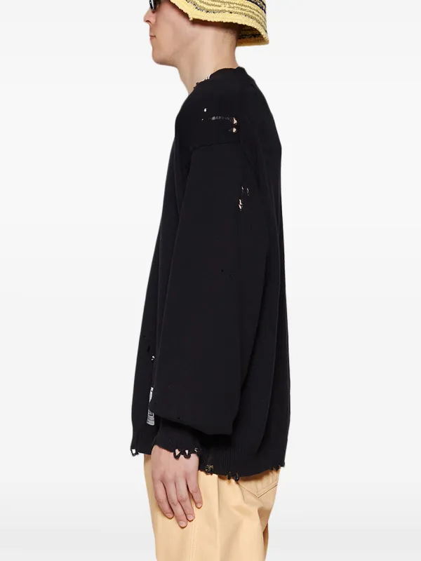 Maison MIHARA YASUHIRO ダメージ セーター | ブラック Maison MIHARA YASUHIRO ダメージ セーター | ブラック