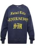 SAINT MXXXXXX Fatal Life crew-neck cotton sweatshirt - Blue