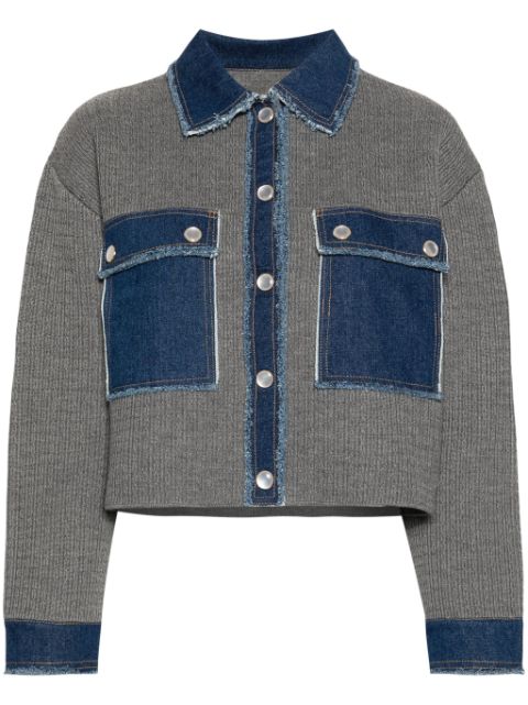 SANDRO cable-knit denim jacket Women