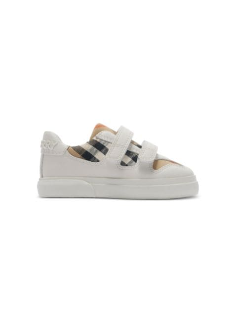 Burberry Kids Checked leather sneakers