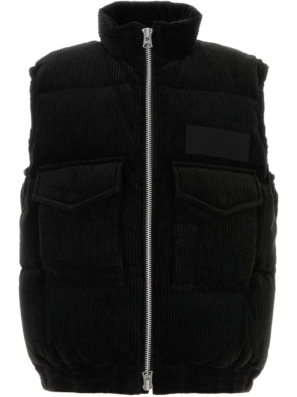 Sacai corduroy padded vest Zwart