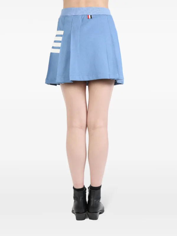 Thom Browne stripe-detailing Cotton Skirt | Blue | FARFETCH