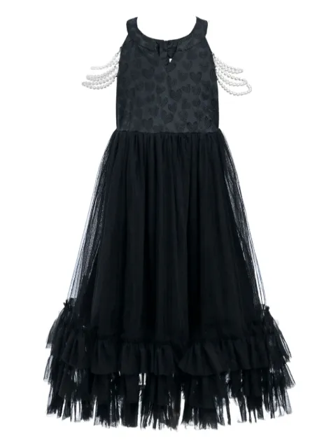 Tulleen heart embroidered sleeveless dress