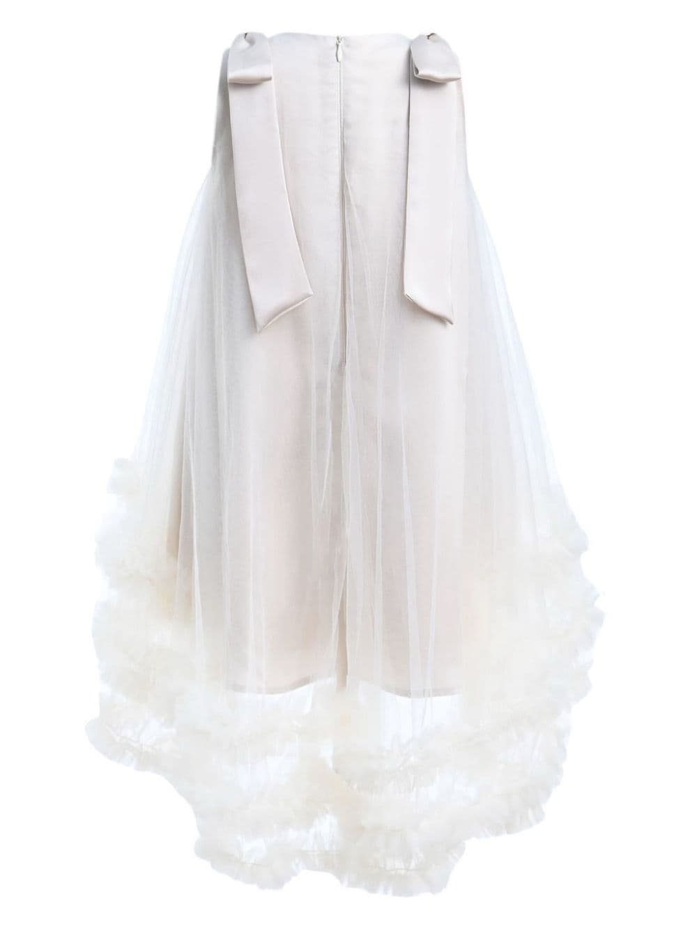 Shop Tulleen Violeta Ruffled Tulle-overlay Dress In White
