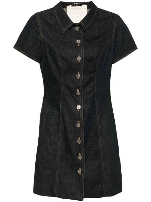 Robe-chemise à boutons CC (années 1990-2000) - CHANEL Pre-Owned - Modalova