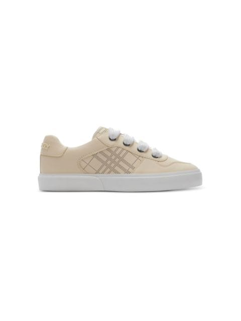 Burberry Kids check leather trainers 
