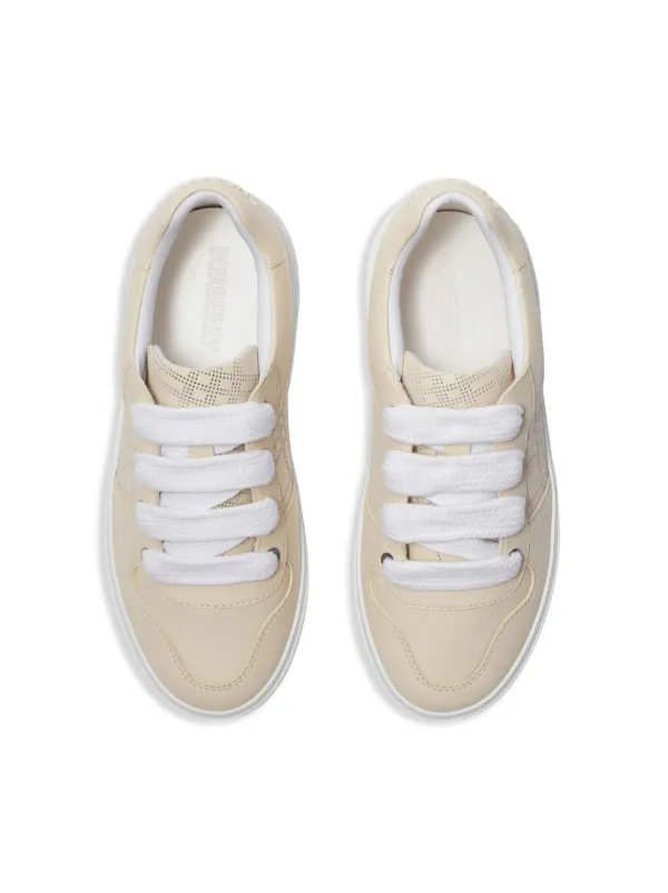 Burberry Kids チェック レザースニーカー | ニュートラル