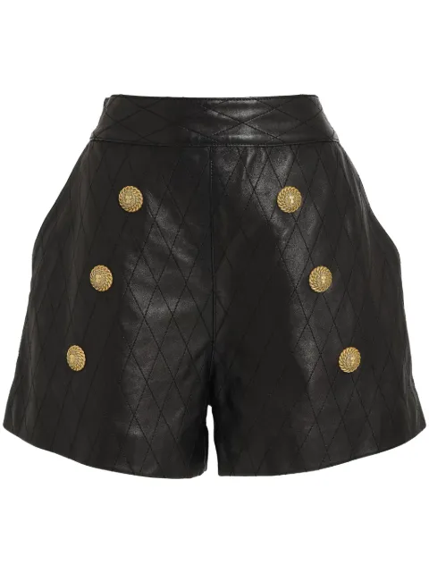 Balmain Short de couro cintura alta
