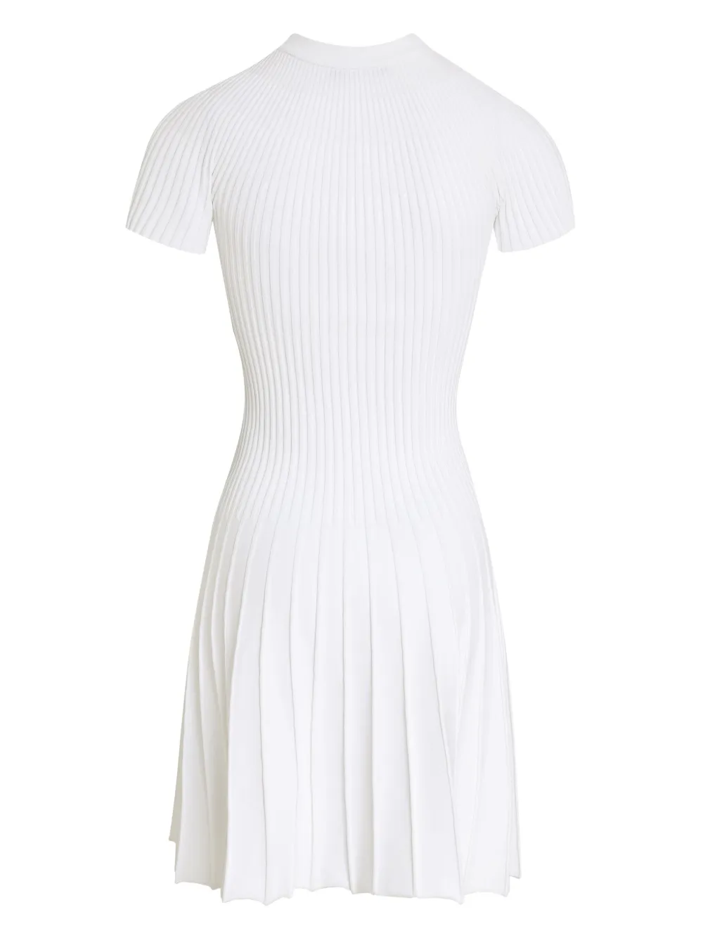 Balmain Ribgebreide geplooide mini-jurk - Wit