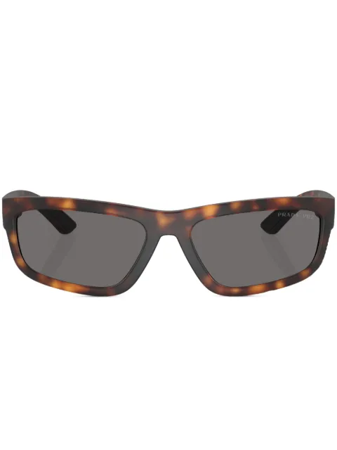 Prada Linea Rossa lentes de sol con armazón rectangular estilo carey