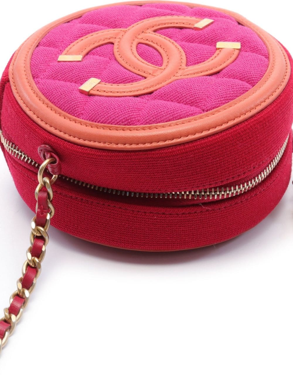 Pre-owned Chanel 2019 Figley Round Crossbody Bag In Red