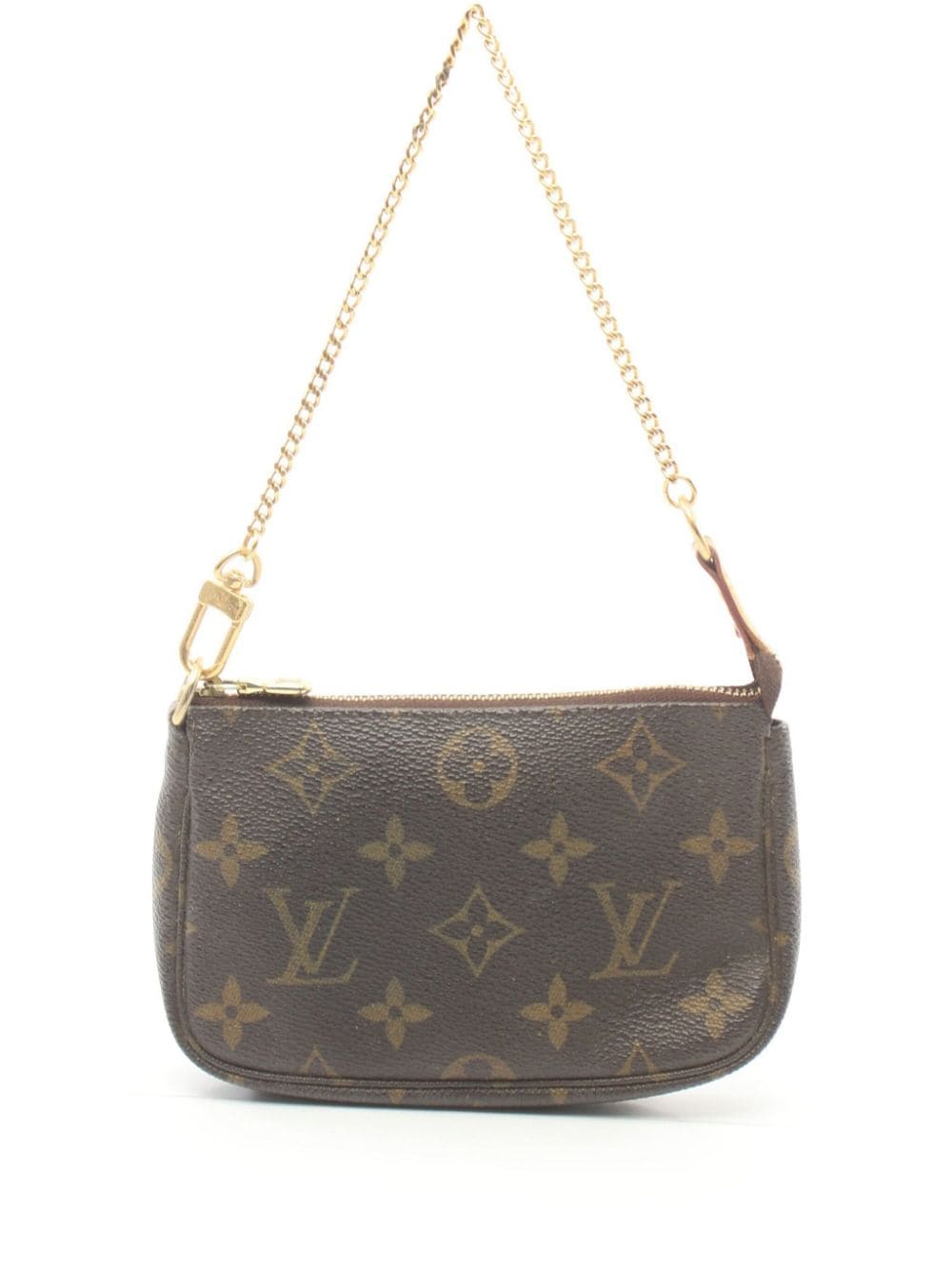 Pre-owned Louis Vuitton 2006 Mini Pochette Accessoires Clutch Bag In Brown