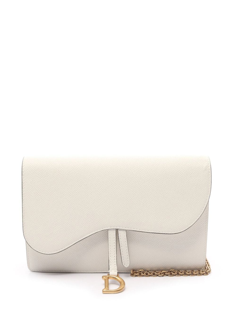 Pre-owned Dior 2010 Saddle Clutch Bag In White