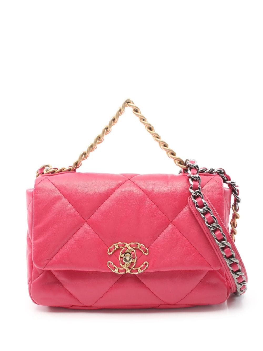 Pre-owned Chanel 2020-2021 19 Shoulder Bag In Pink