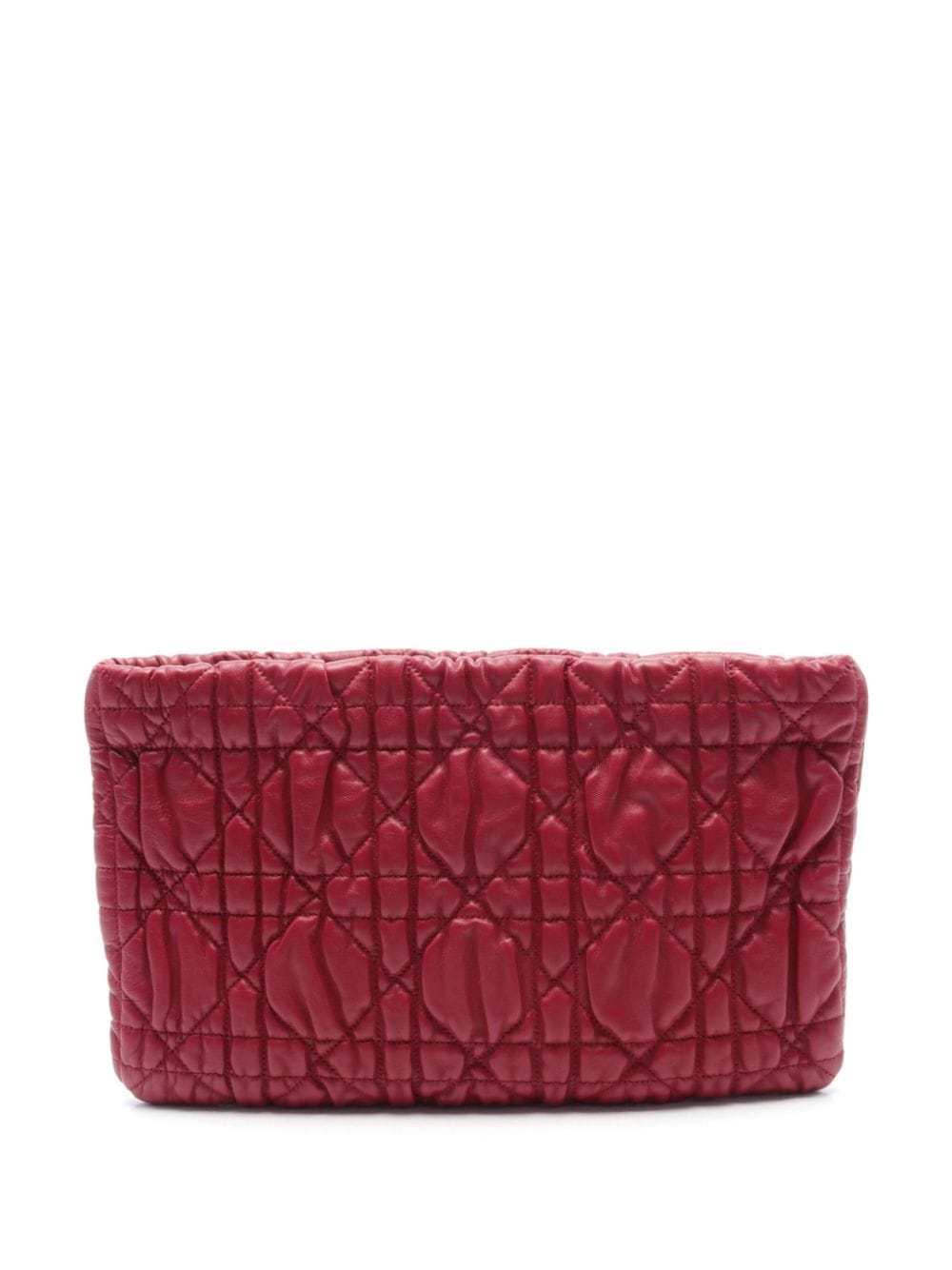 Pre-owned Dior 2010 Cannage Leather Clutch Bag In Red