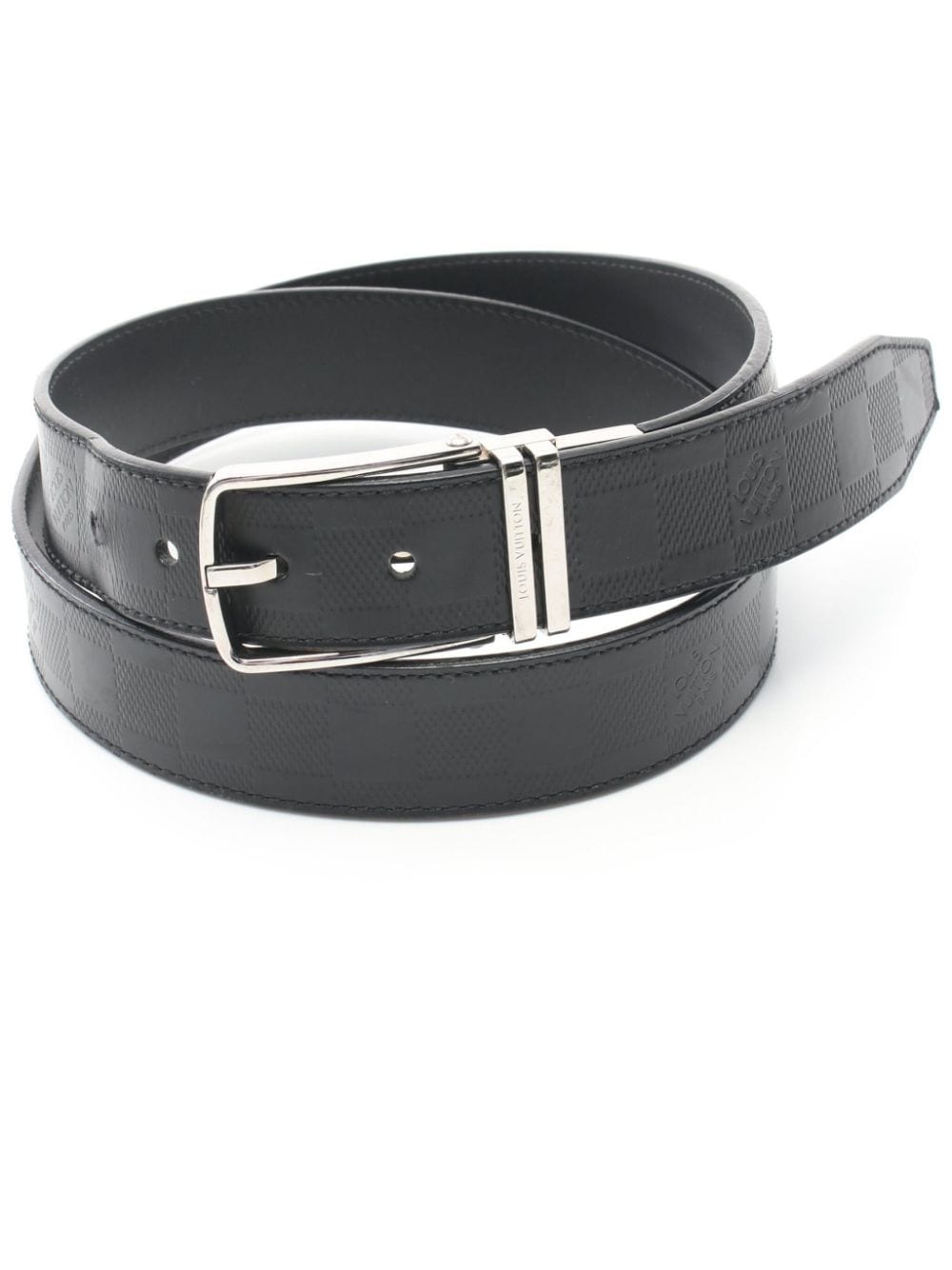 Pre-owned Louis Vuitton 2015 Damier Infini Leather Belt In Black