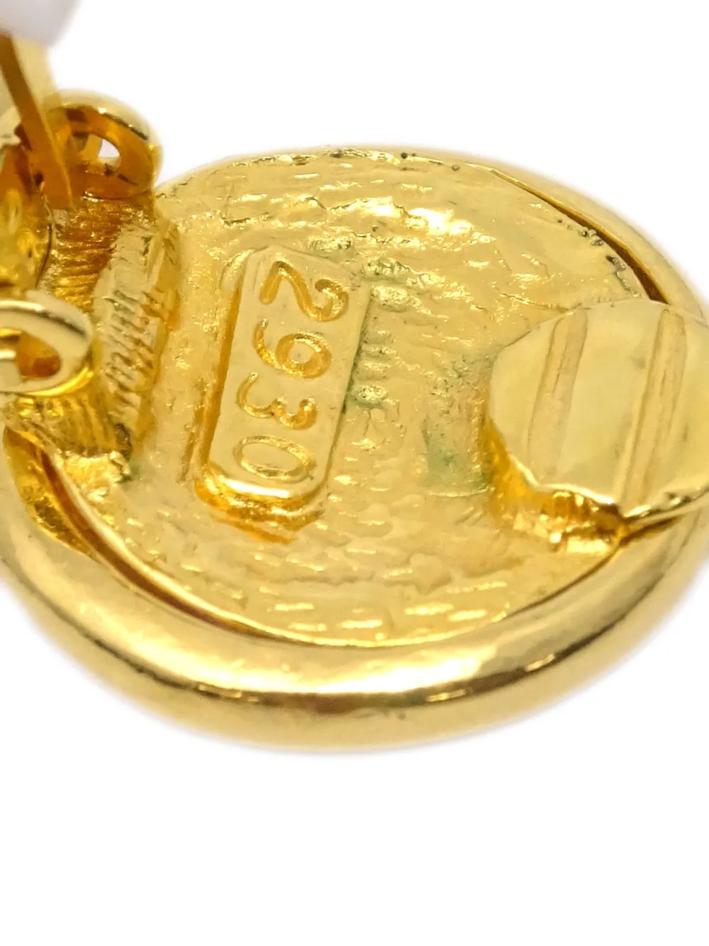 Pre-owned Chanel 1993 Dangle Clip-on Earrings In 金色