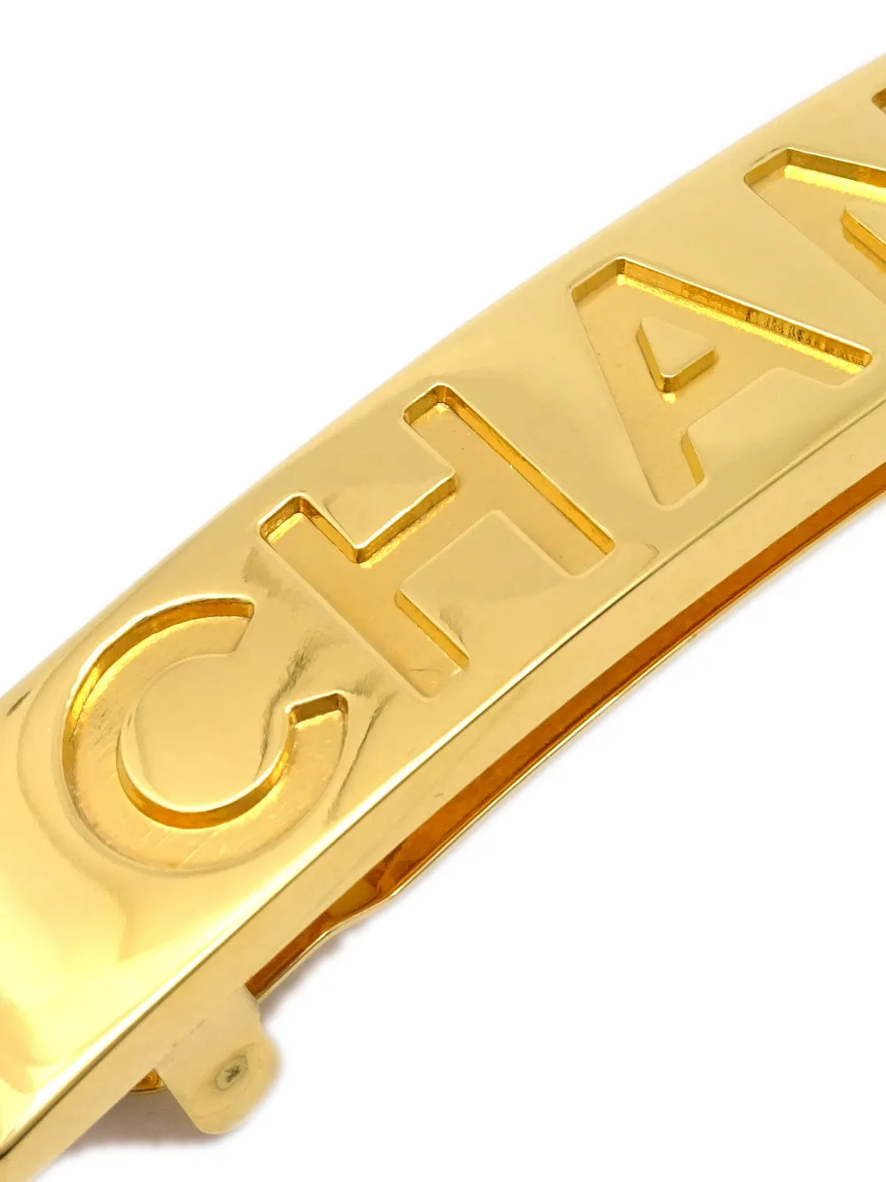 CHANEL Pre-Owned 1997 logo-debossed barrette - Goud