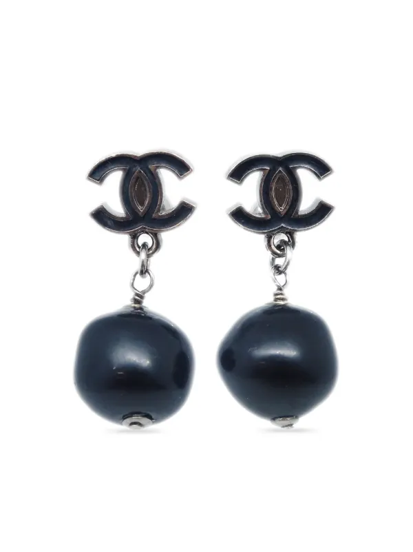 CHANEL Pre-Owned 2010 ダングル ピアス | ブラック | FARFETCH JP